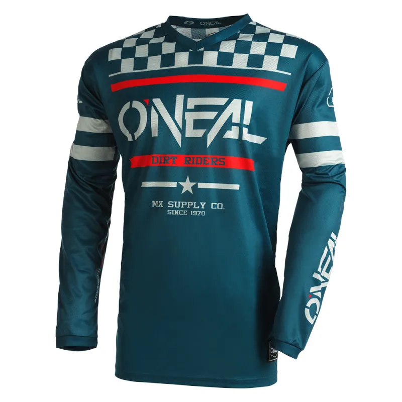 Bluza motocross O'NEAL SQUADRON V.22 TEAL/GRAY - M Retur ușor