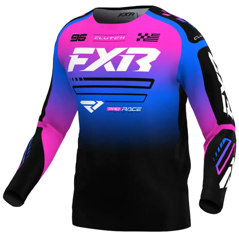 Bluza motocross pentru copii FXR CLUTCH MX25 BLACK/BLUE/PINK - XL- 13-14 ani Vezi acum