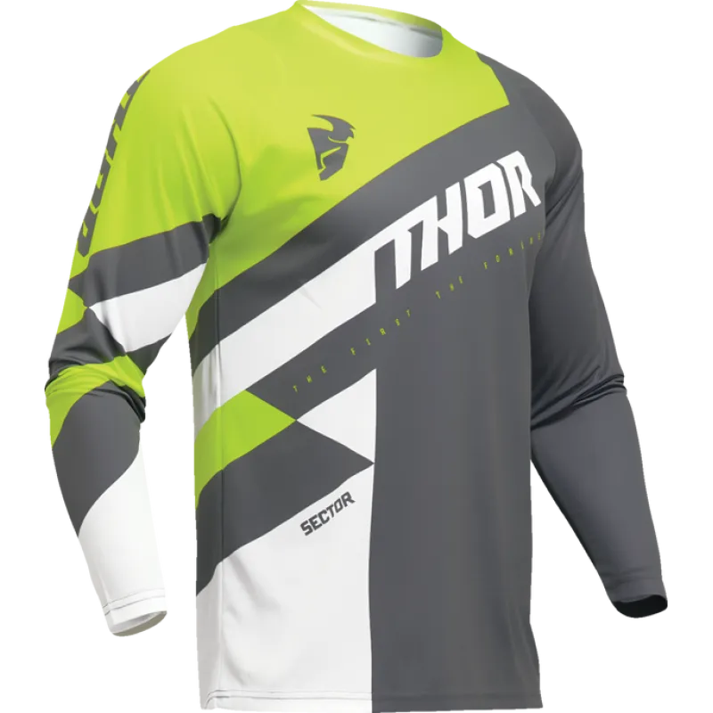 Expediere rapidă Bluza motocross THOR SECTOR CHECKER GRAY/ACID