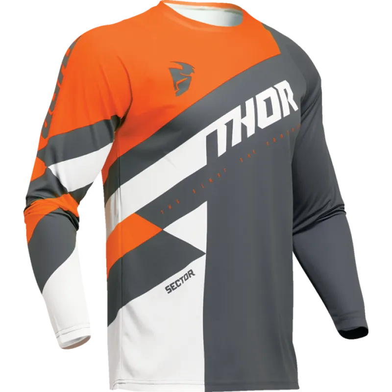 Ofertă specială Bluza motocross THOR SECTOR CHECKER GRAY/ORANGE