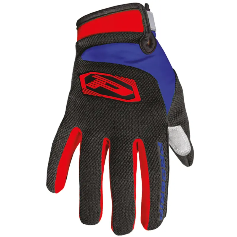 Manusi motocross PROGRIP 4010 RED/BLACK/BLUE - Mărime: L Calitate înaltă
