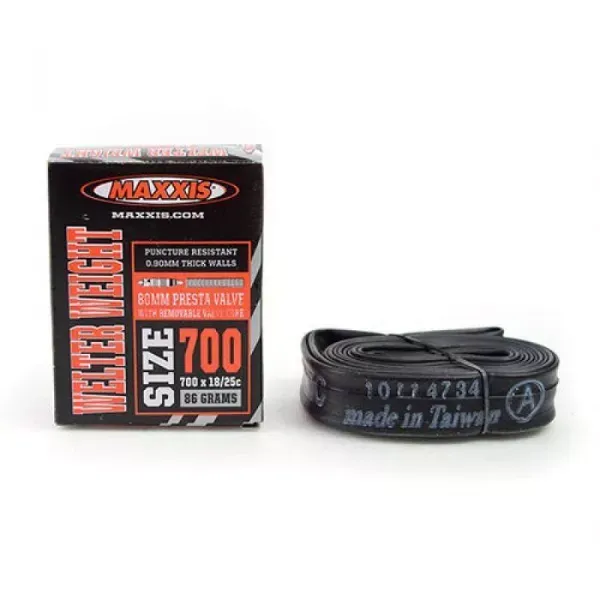 Retur ușor CAMERA MAXXIS FLYWEIGHT + RIM STRIP 28 ROAD PRESTA 700X18/25C
