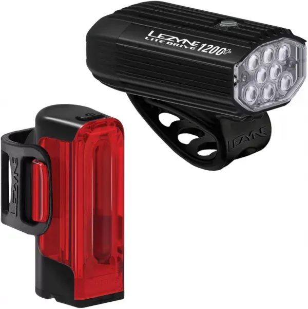Ofertă limitată FAR + STOP LEZYNE LITE DRIVE 1200+ / STRIP DRIVE PRO 400+ Negru/Negru