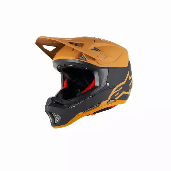 Premium CASCA ALPINESTARS MISSILE TECH RACER HELMET BLACK DARK GOLD MATT M
