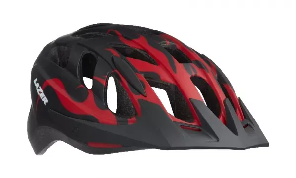 Transport gratuit CASCA LAZER J1 MATTE RED FLAMES NET LED ONE SIZE