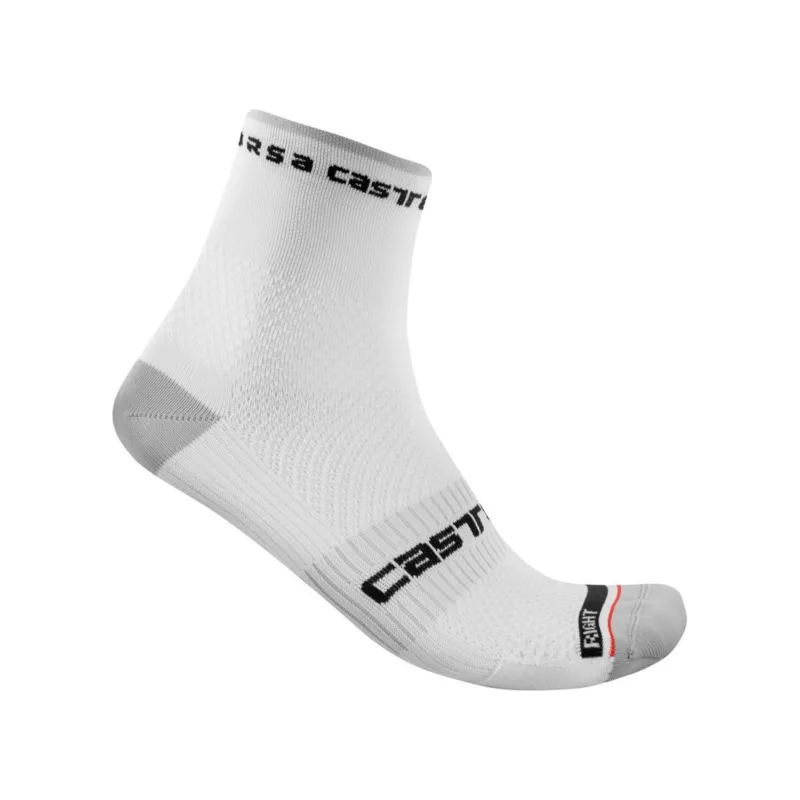 Ofertă limitată Sosete Castelli Rosso Corsa PRO 9 Alb S/M 36-39
