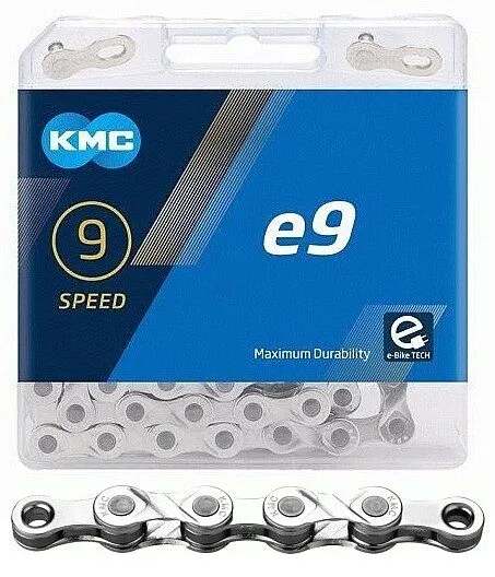 Lant KMC E9 Silver 9 viteze 122 zale Ebike Argintiu Reducere extra