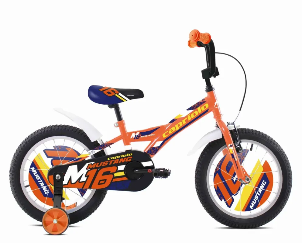 Bicicleta copii 16 Capriolo Mustang portocaliu galben negru Ofertă