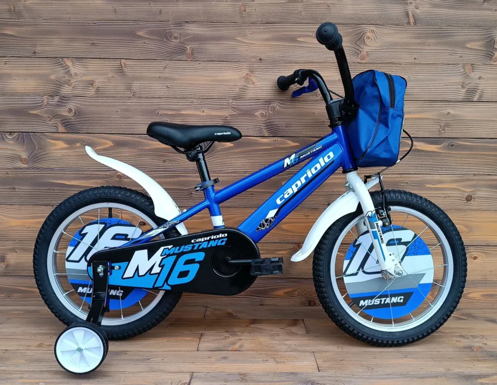 Retur ușor Bicicleta copii 16 Capriolo Mustang albastru alb