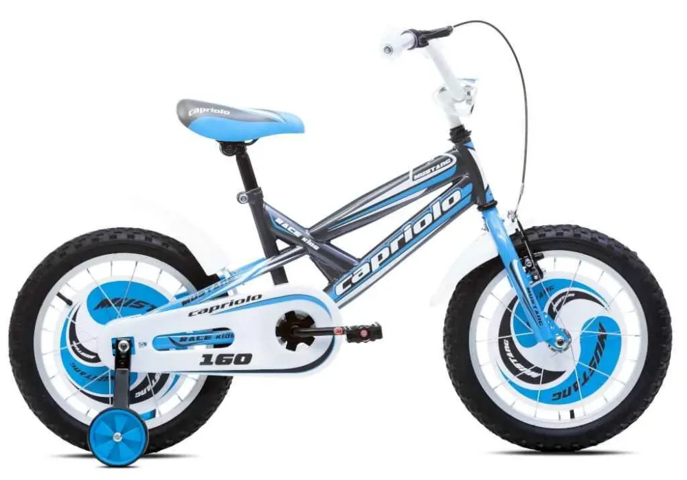 Reduceri Bicicleta copii 16 Capriolo Mustang gri albastru alb