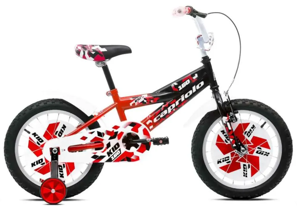 Promoție Bicicleta copii 16 Capriolo Kid negru rosu alb