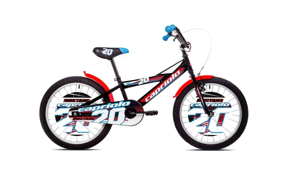Ofertă exclusivă Bicicleta copii 20 Capriolo Mustang negru rosu albastru
