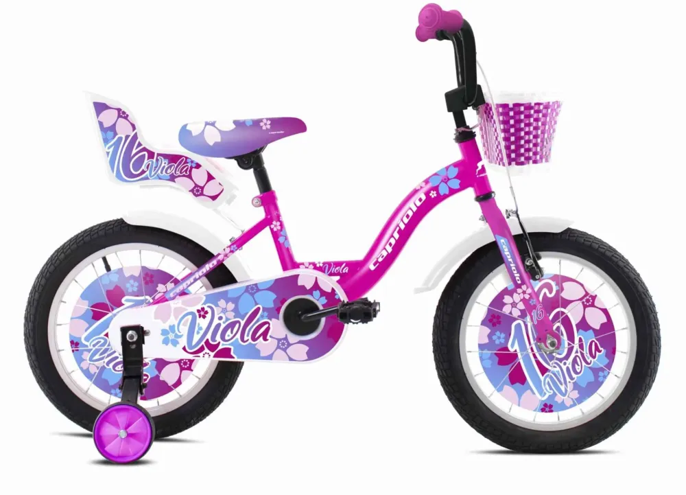 Bicicleta copii 16 Capriolo Viola pink alb Cel mai vândut