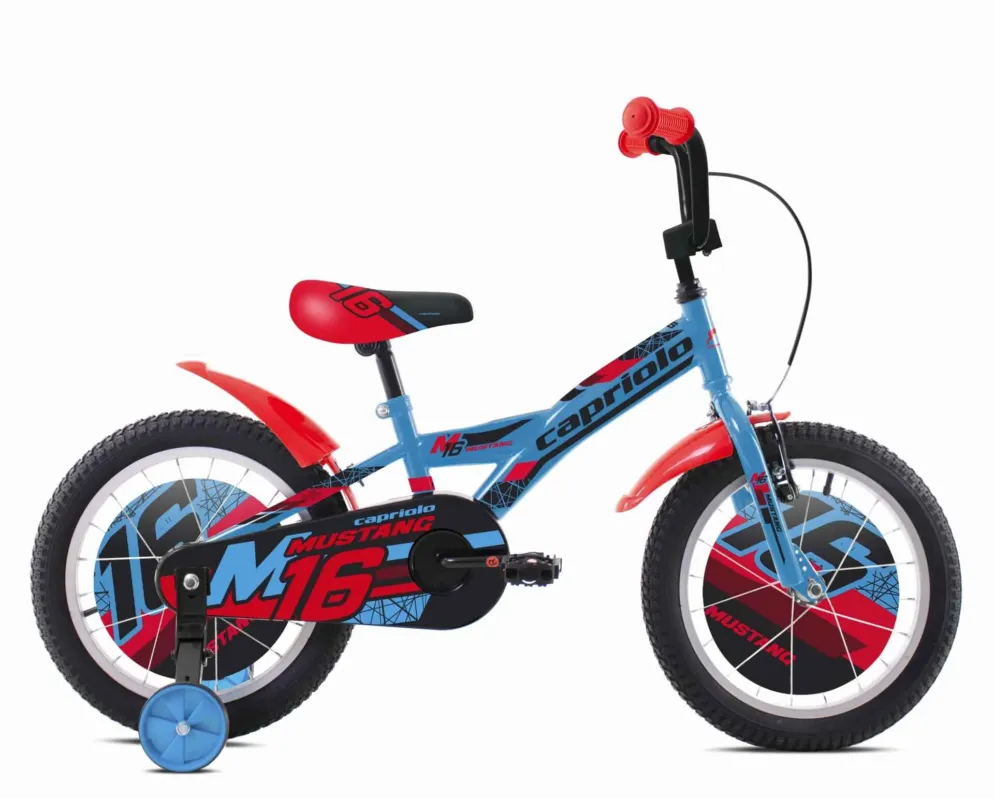 Bicicleta copii 16 Capriolo Mustang albastru negru rosu Cel mai bun preț