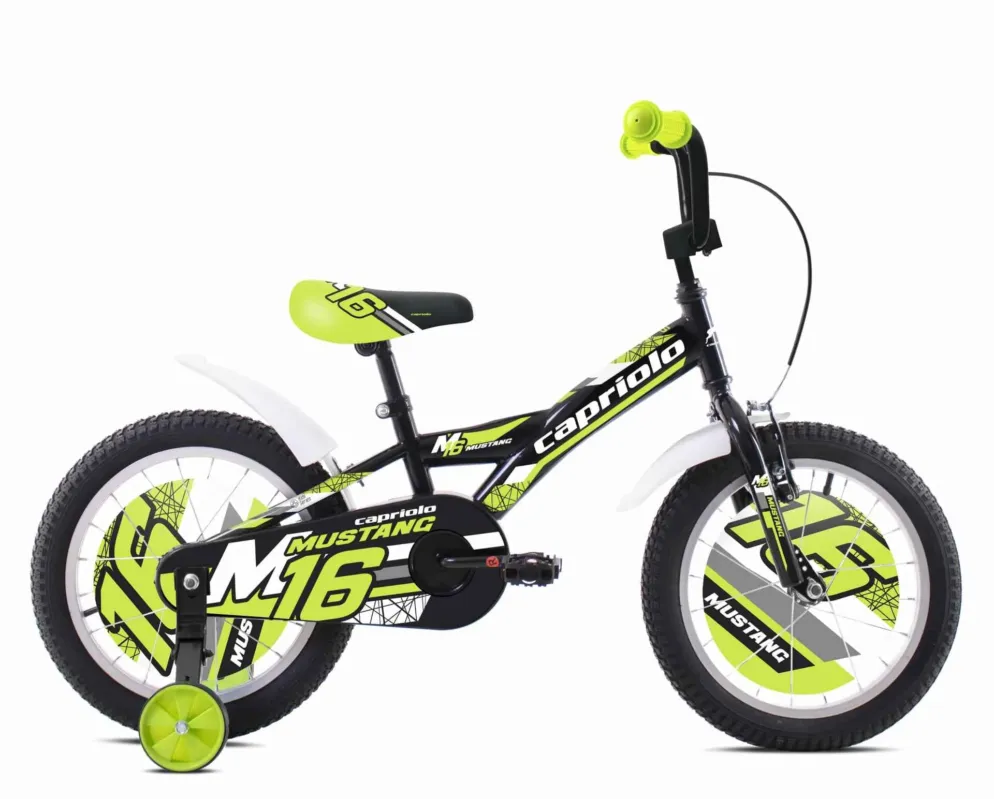 Bicicleta copii 16 Capriolo Mustang negru lime Mai ieftin