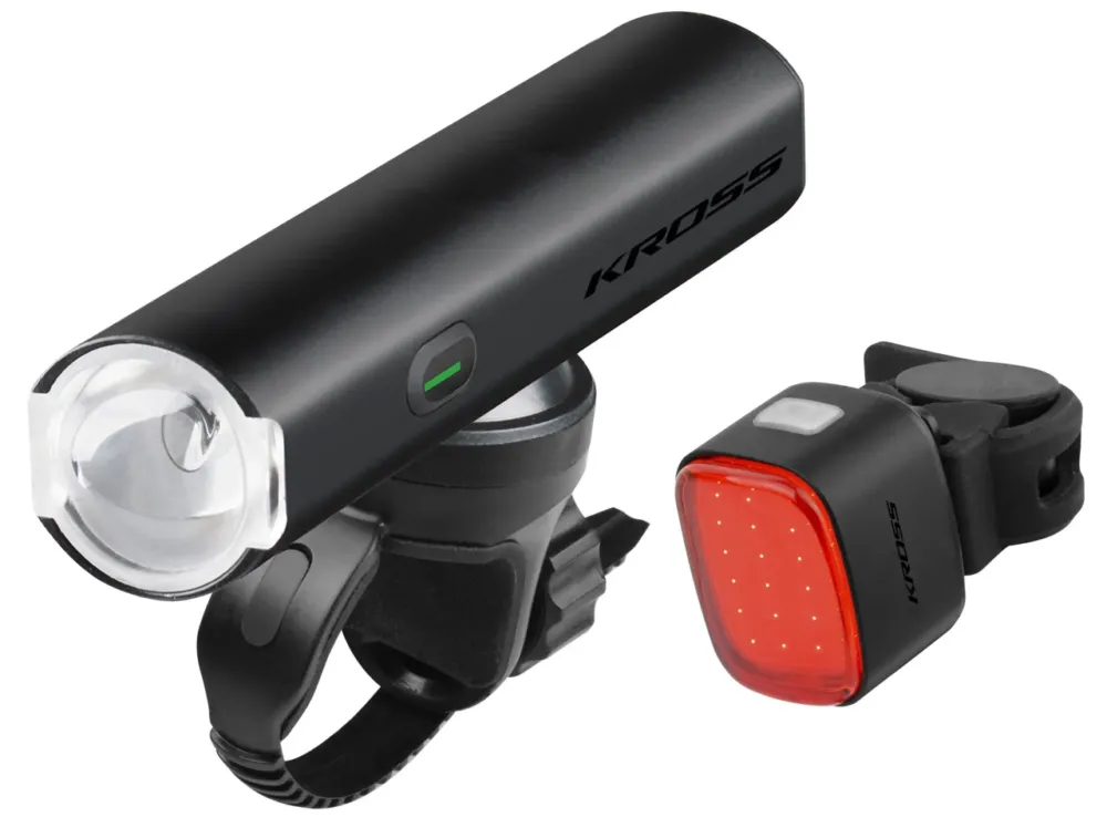 Reducere SET LUMINI DE BICICLETA KROSS BLADE FAR STOP 1500lmn USB-C
