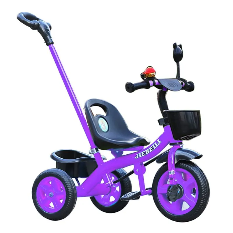 Tricicleta cu pedale pentru copii 2-5 ani, Maner parental, Mov Preț promoțional