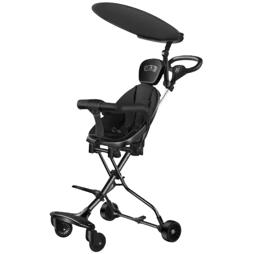 Discount Carucior sport pliabil, Negru, Copertina detasabila cu protectie UV, Copii 6 - 36 luni, Blocare roti și pivotante