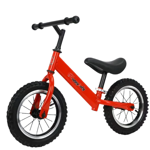Bicicleta fara pedale, 12", Antrenament echilbru, 2 - 5 ani, Rosu, Roti cauciuc Chilipir