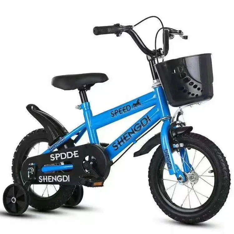 Cumpără online Bicicleta pentru copii cu roti ajutatoare si frane, 14 inch, Albastru