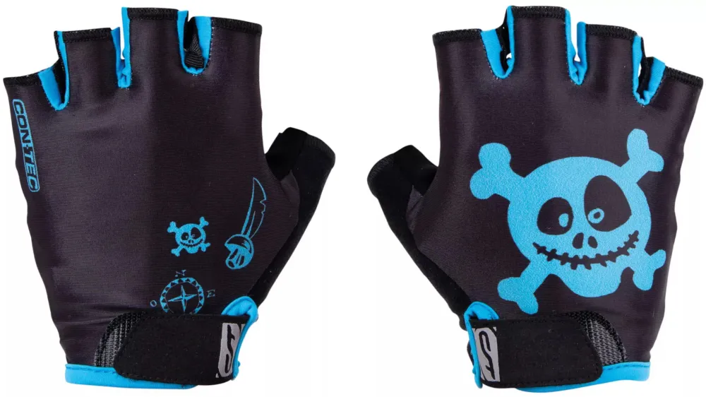 Manusi Ciclism Copii CONTEC Pirate (S/F) - Black/Blue S Promoție
