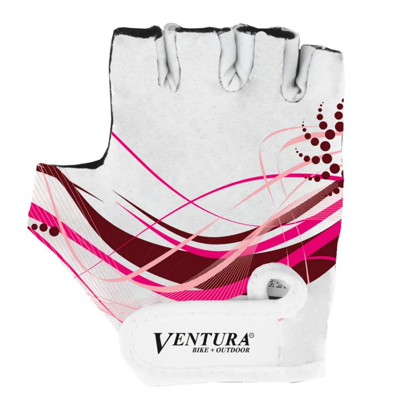 Disponibil imediat Manusi Ciclism VENTURA M (Alb/Roz)