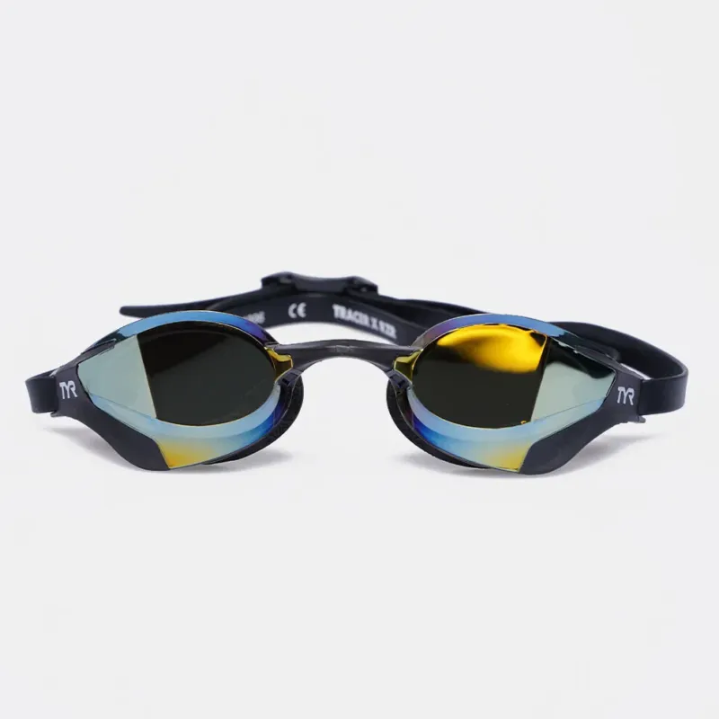 Ofertă de sezon TYR - ochelari inot performanta - Tracer-X RZR Racing Goggles Mirrored - auriu | negru