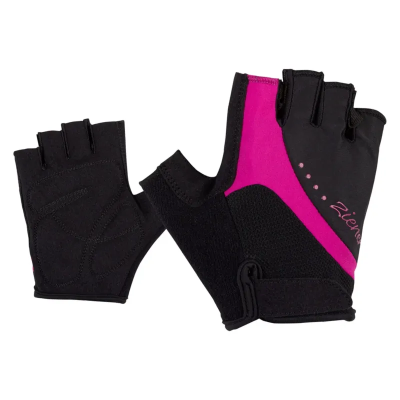 Ziener - manusi ciclism degete scurte pentru femei Calinda Lady - negru roz fuchsia Retur gratuit