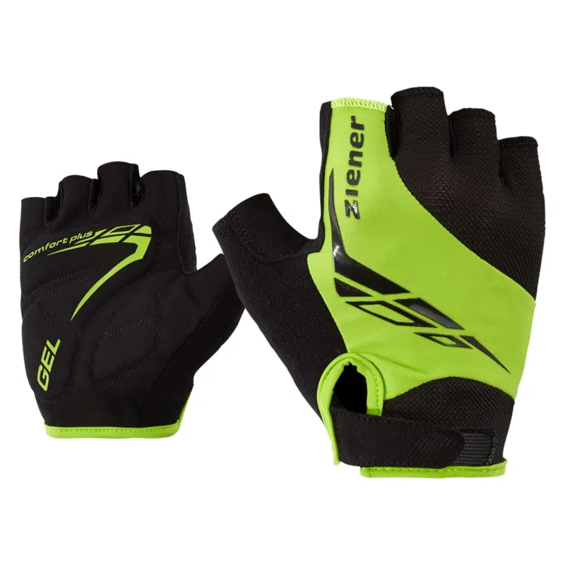 Ziener - manusi ciclism degete scurte Ceniz Gloves - negru verde lime Preț mic