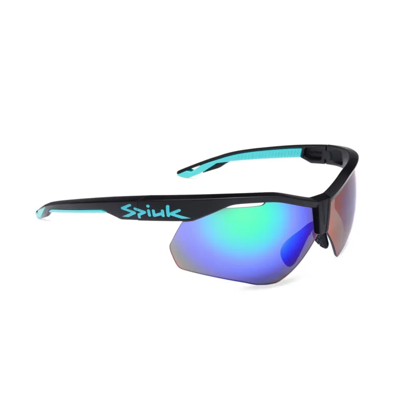 Spiuk - ochelari soare sport Ventix K, 2 lentile de schimb transparent si verde oglinda - rama neagra turquoise Expediere rapidă